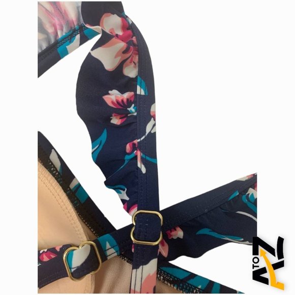 Maternity Floral Print D/DD Cup Vine Ruffle Strap Tankini Top Size L Large - Picture 4 of 10